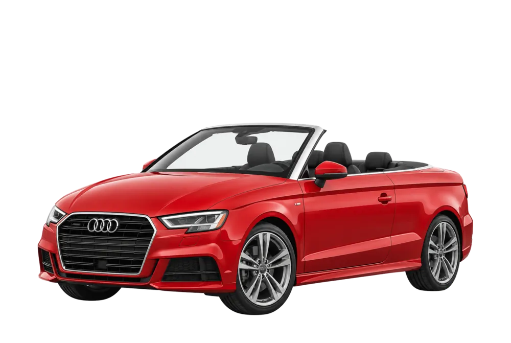 Audi A3 Convertible Red available for luxury car rental
