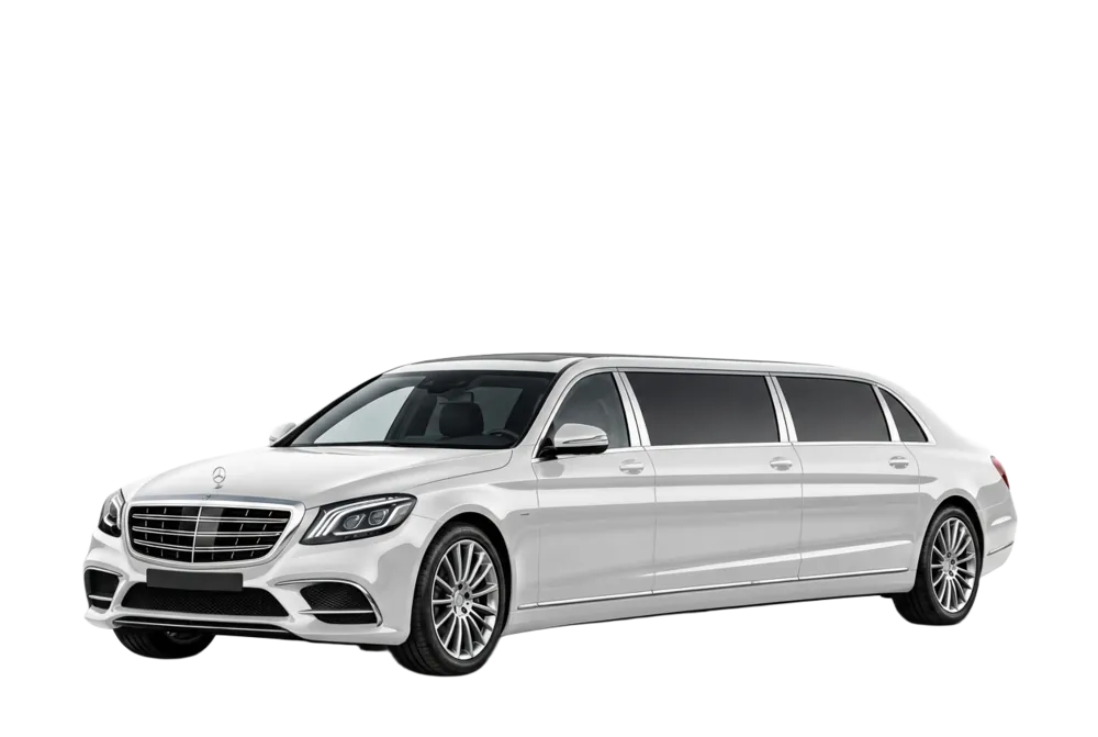 Limousine Long New White available for luxury car rental