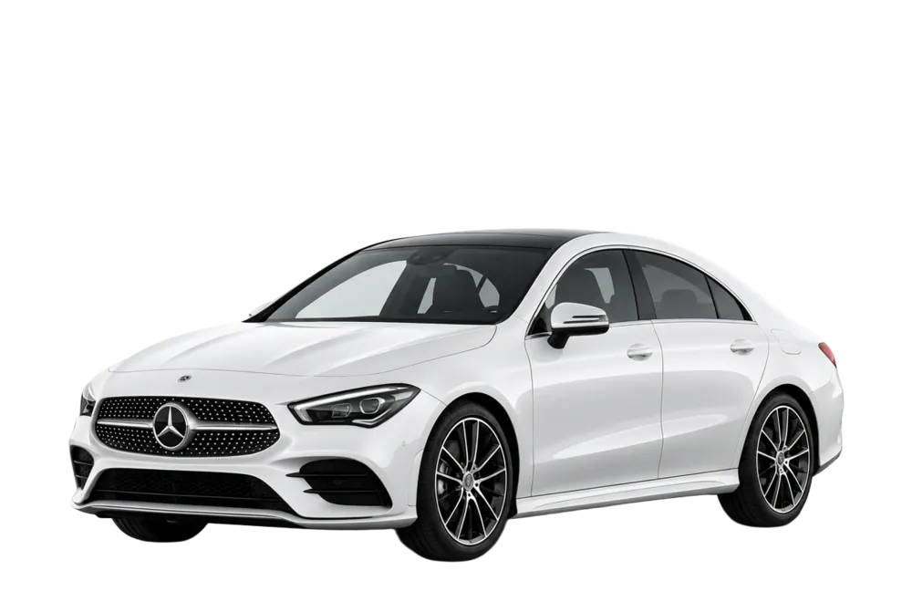 Mercedes Cla White available for luxury car rental