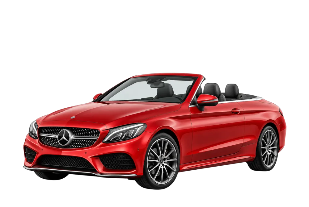 Mercedes Convertible Red available for luxury car rental