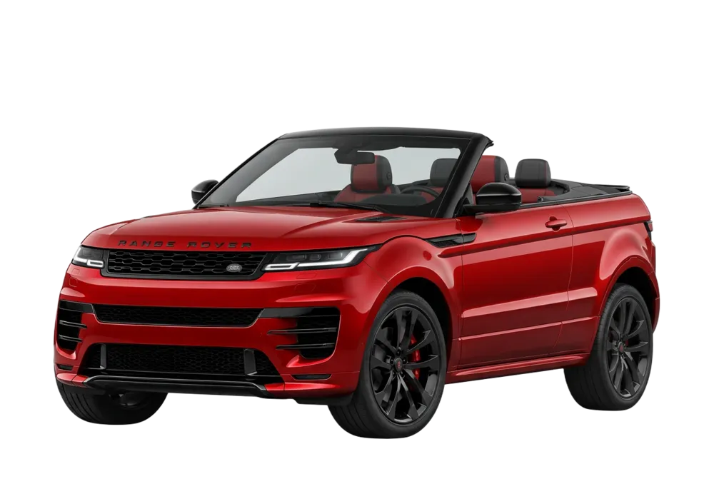 Range Rover Evoque Convertible Red available for luxury car rental