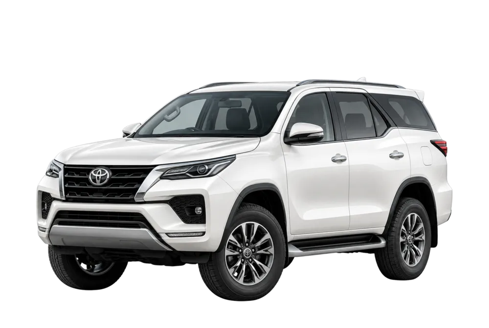 Fortuner Legender White available for luxury car rental